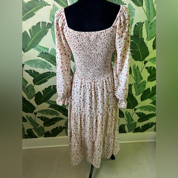 CJLA Talia Dress Long Sleeve Floral Midi Boho Peasant Rose Size S NWOT - Picture 6 of 8